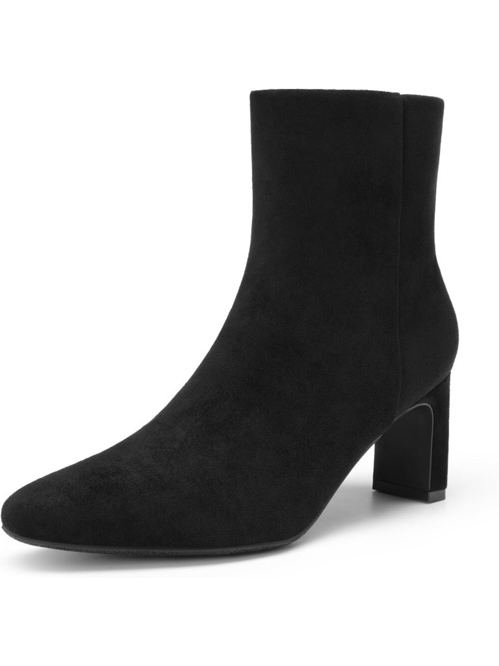 Dream Pairs Women's Black Square Toe Block Heel Ankle Chunky Dress Booties